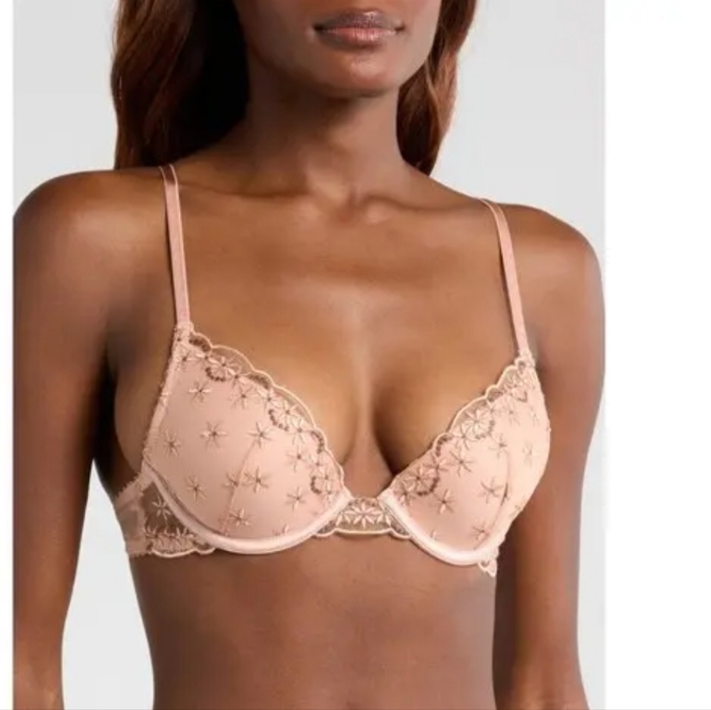 ETAM THE PLUNGE PUSH-UP BRA IN BLUSH /SIZE:36C - US